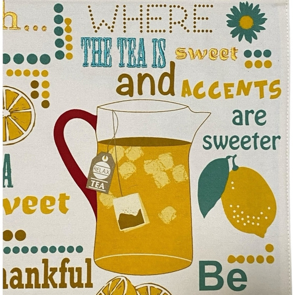 Set of 4 Placemats and Napkins Simply Southern Set SWEET TEA Lemons and Daisies - Picture 8 of 15